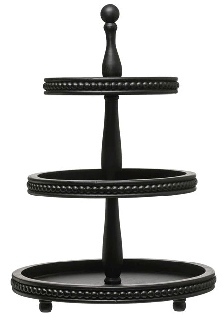 CCO Black Wood 3-Tier Tray (curbside & in-store pick up only) - Rancho Diaz
