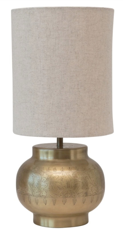 CCO Metal Table Lamp with Engraved Pattern(curbside & in-store pick up only) - Rancho Diaz