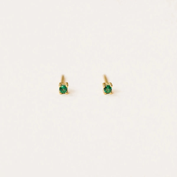 JXK Emerald Tiny Stud Earrings - Rancho Diaz