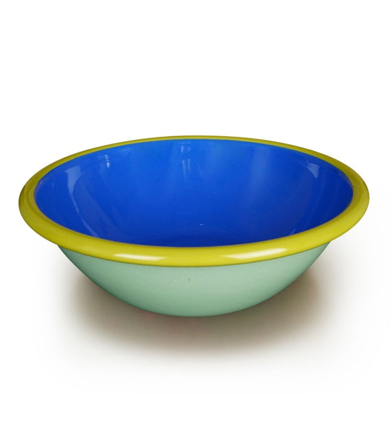 CCH * Colorama Bowl Mint and Electric Blue with Chartreuse Rim - Rancho Diaz