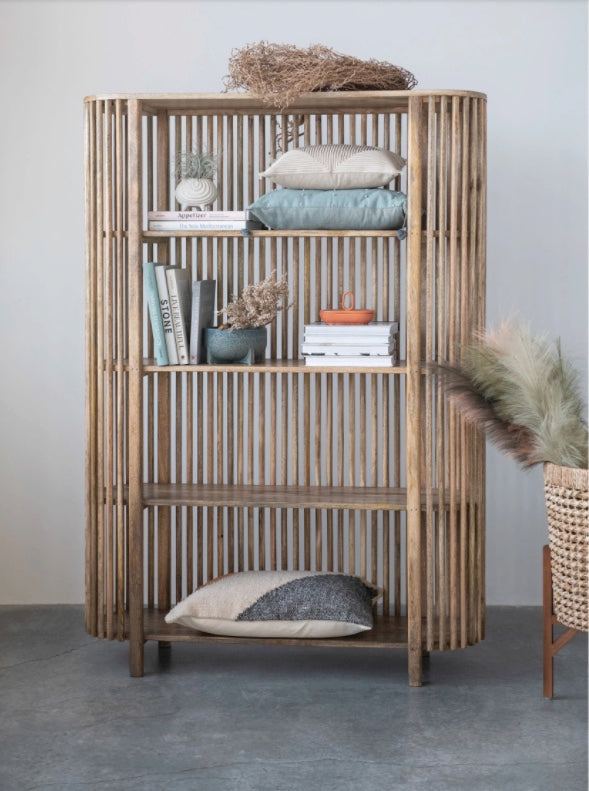 CCO Mango Wood Slatted Bookcase (Special Order)(Curbside & in-store pick up only) - Rancho Diaz