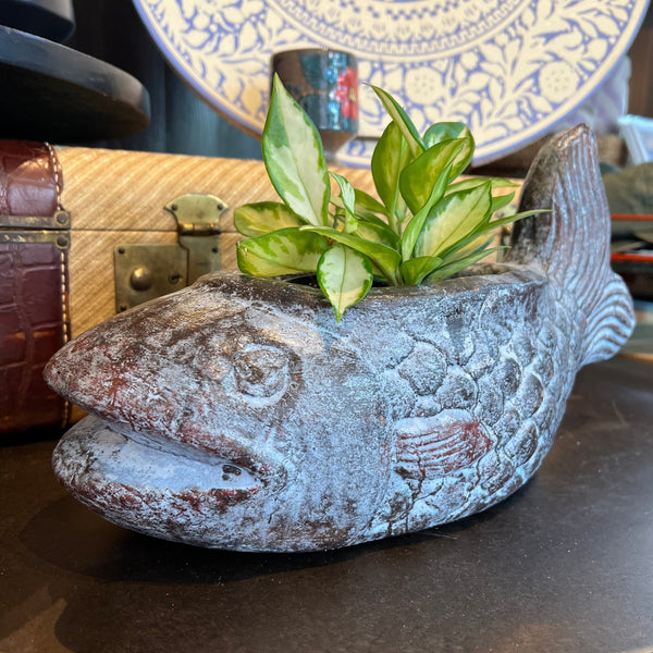 TV Blue Fish Planter (Curbside & in-store pick up only) - Rancho Diaz