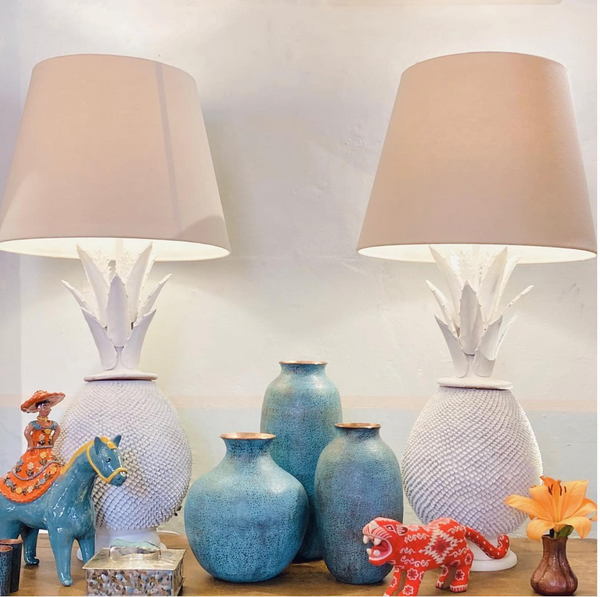 MDM White Pineapple Lamp with Lampshade (curbside & in-store pick up only) - Rancho Diaz