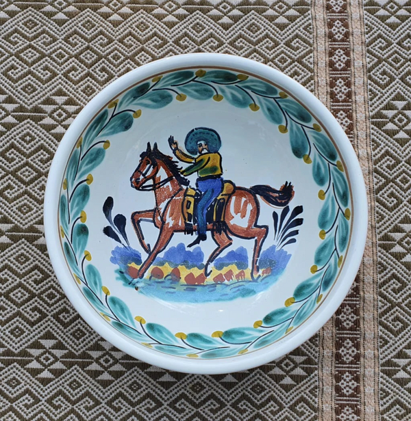 GP Cereal Bowl w/ Design (Cowboy, Cowgirl, Horses) - Rancho Diaz
