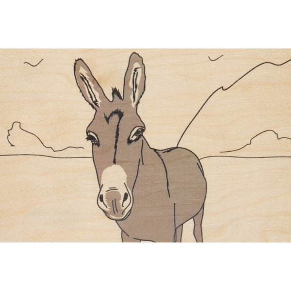 WOOD Kitsch Donkey Wood Postcard - Rancho Diaz