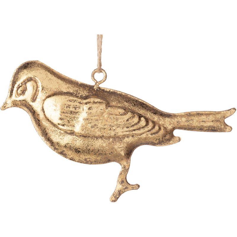STH Rustic gold metal bird ornament - Rancho Diaz