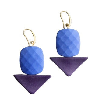 DAJ* Blue + Purple Shape Earrings - Rancho Diaz