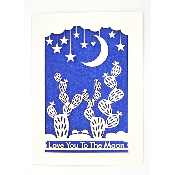 TWH Love you to the Moon Cactus Card - Rancho Diaz