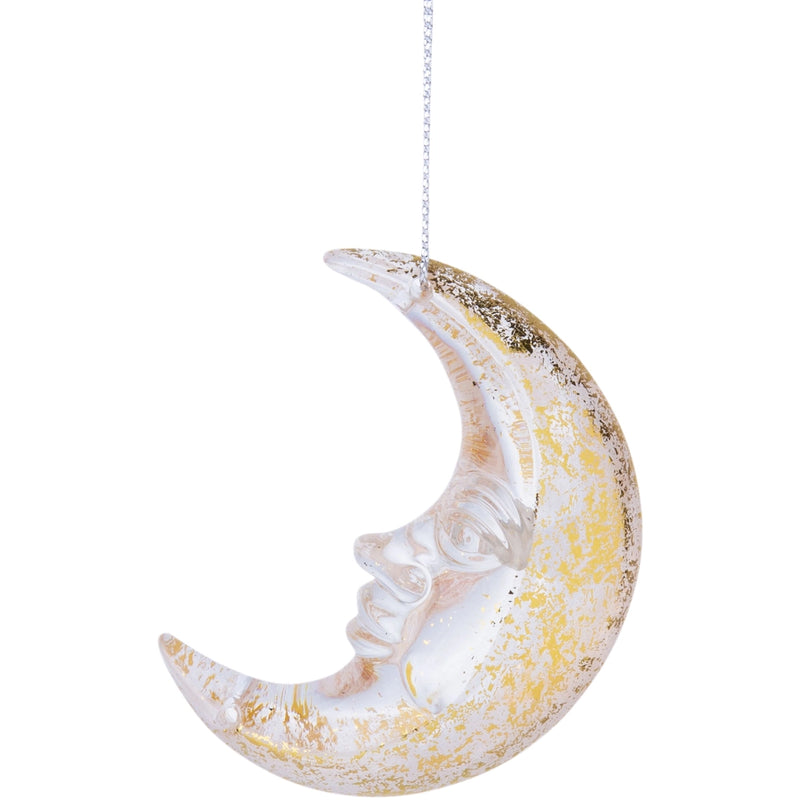 STH Glass Crescent Moon with Face Ornament - Rancho Diaz