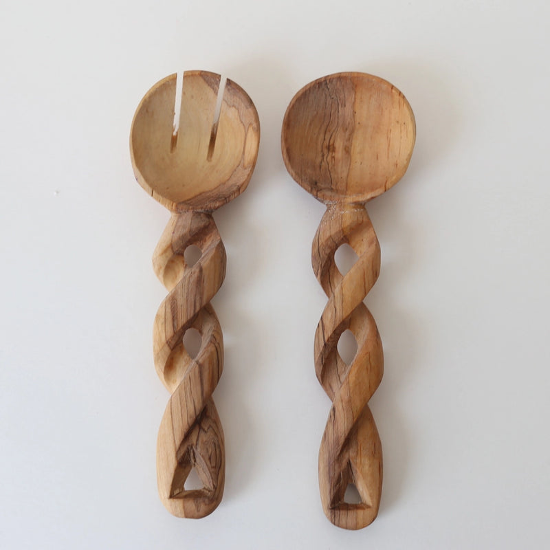 GFTI Twisted Wood Serving Spoons - Rancho Diaz